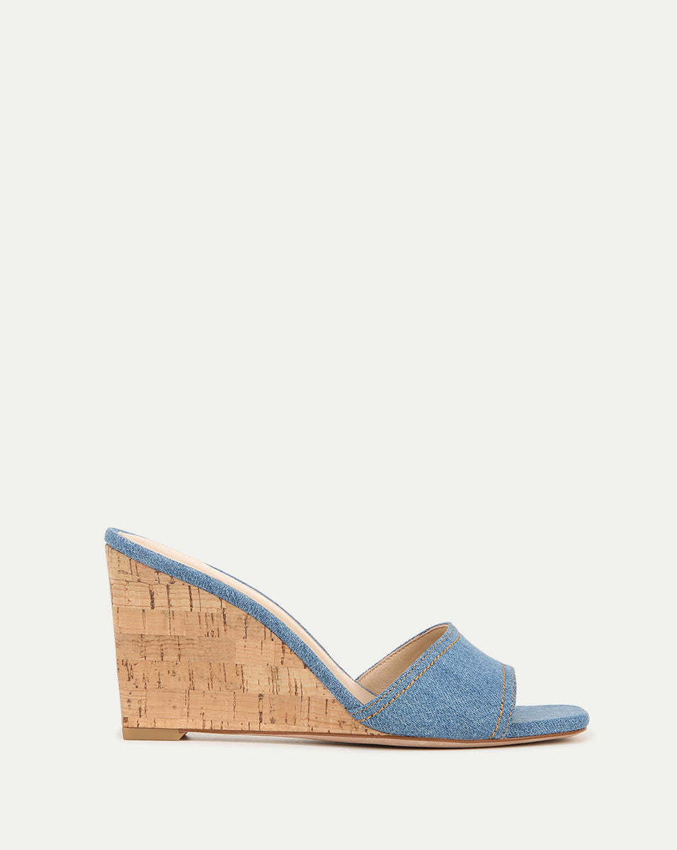 Veronica Beard Ellen Wedge Sandal Blue