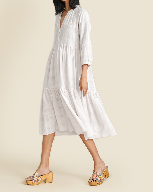 Sarita Tiered Cover-Up Dress - White
