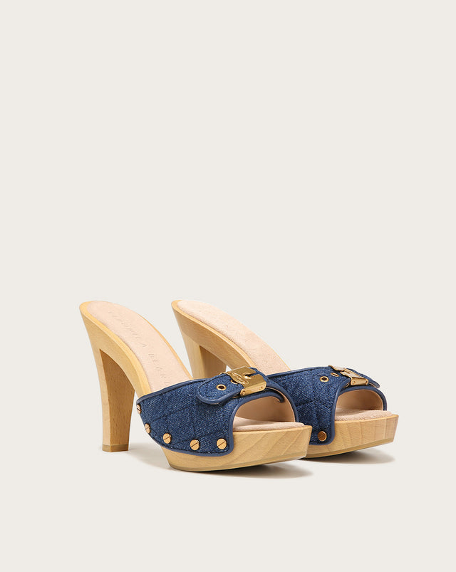 Lolli Denim Platform-Heel Sandal | Veronica Beard