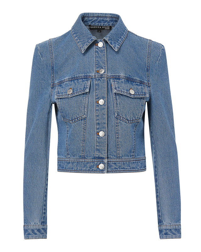 Strong Shoulder Denim Jacket | Veronica Beard