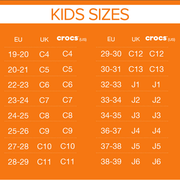 Crocs Size Chart – Shoe Box™ Online Store