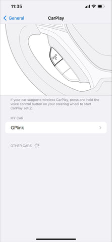 iPhone CarPlay settings page