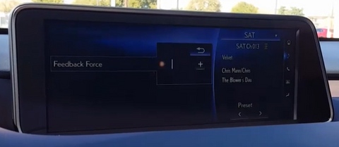 CarPlay Lexus Feedback Force Adjustment