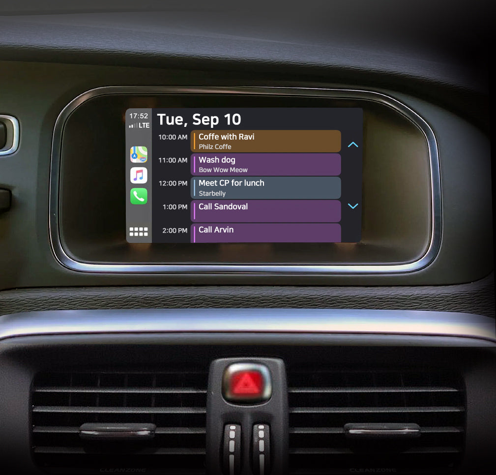 Volvo CarPlay Retrofit Calendar & Schedule