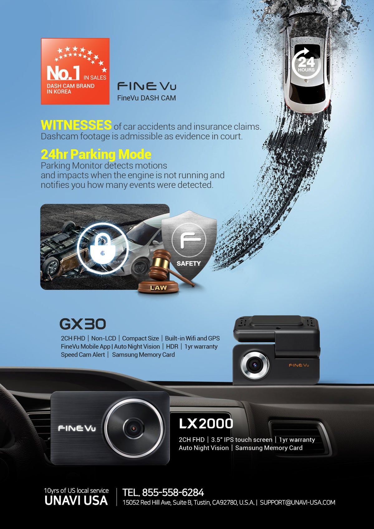 Christmas Sale: FineVu LX2000, 2 Channel Dash Cam, Full HD