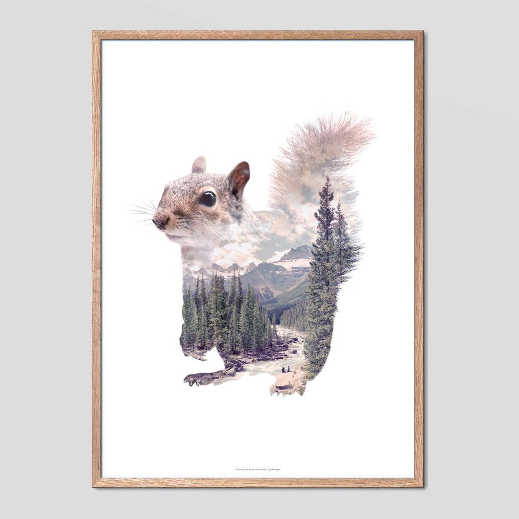 Squirrel - Faunascapes Double Exposure Poster