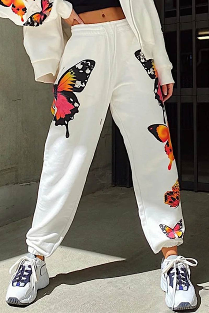 Fashion Casual Butterfly Print Trousers – VogueRegion