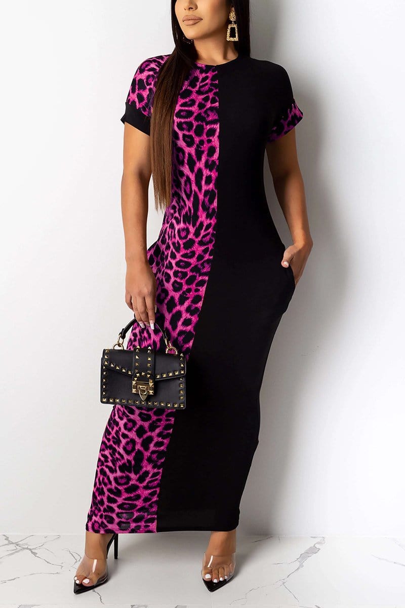 leopard-print-bat-sleeve-stitching-dress