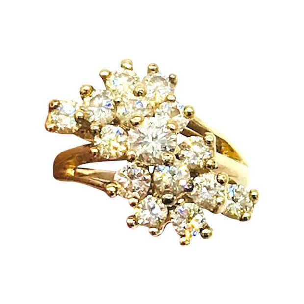 14 Kt Gold Diamond Cocktail Ring 1.90 Ct. VS Quality