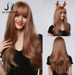 Long Synthetic Hair Wigs made with Heat Resistant Fibers