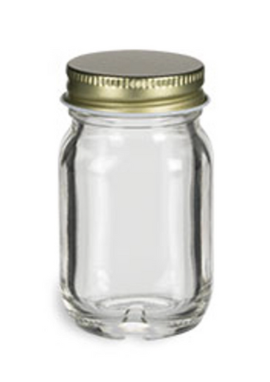 Glass Hex Jars w/gold metal lid, 5.5, 9 & 12 oz. - Beez Needz