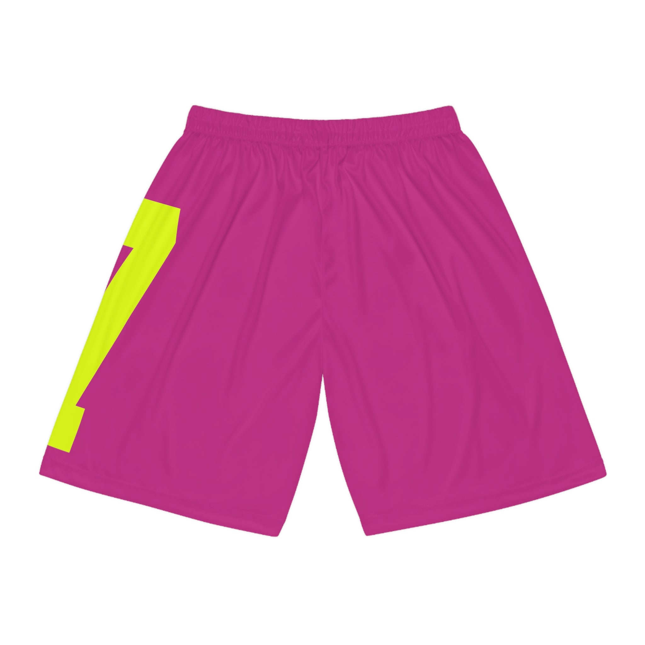 Product Image of PINK/SAFETY GREEN 77 Basketball Shorts #2