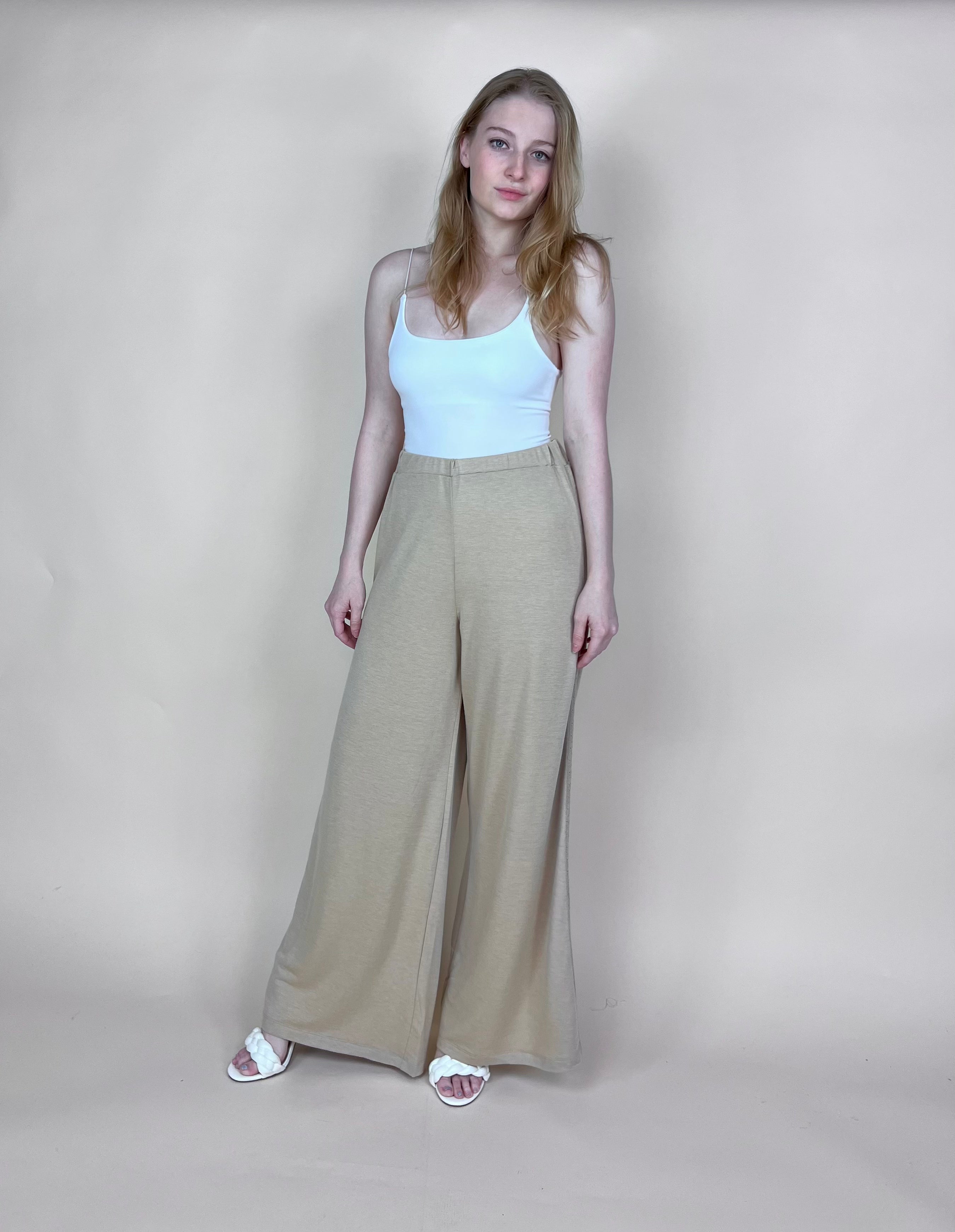 Almond Wide Leg Pant
