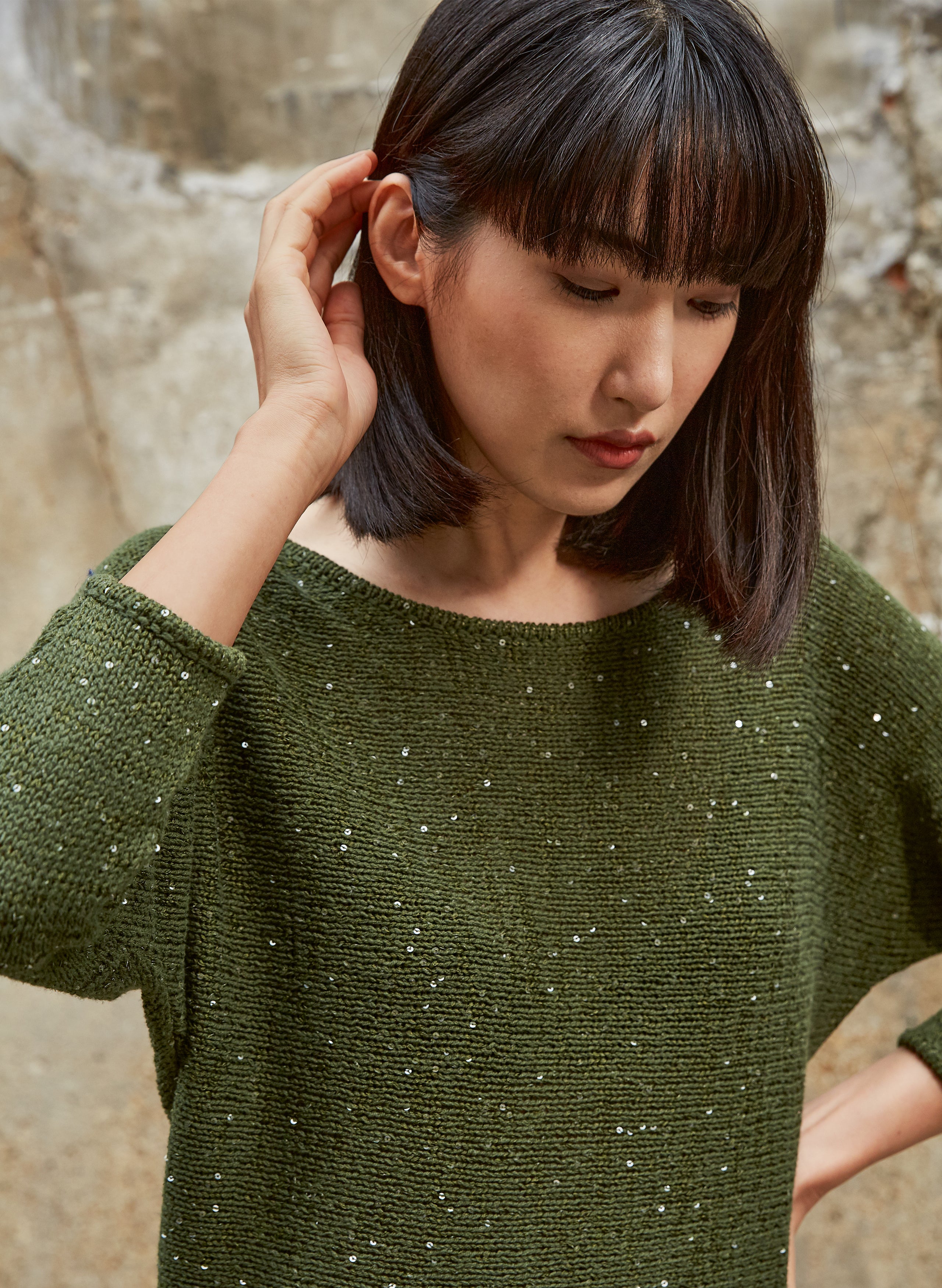 Emelina Boatneck Sequin Knit