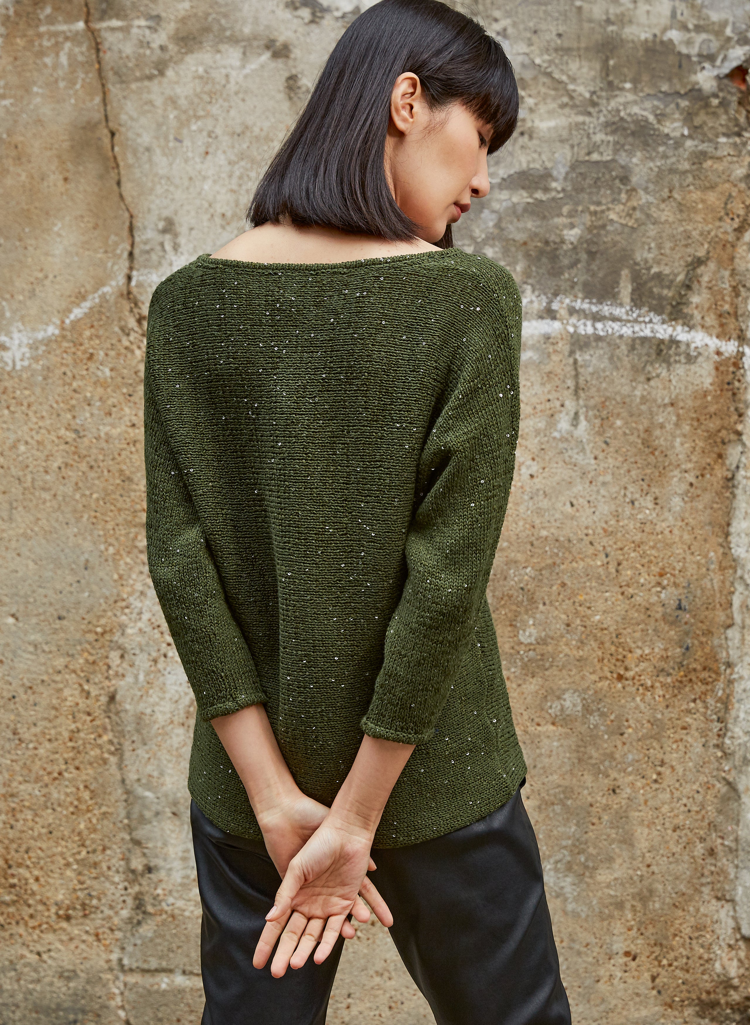 Emelina Boatneck Sequin Knit