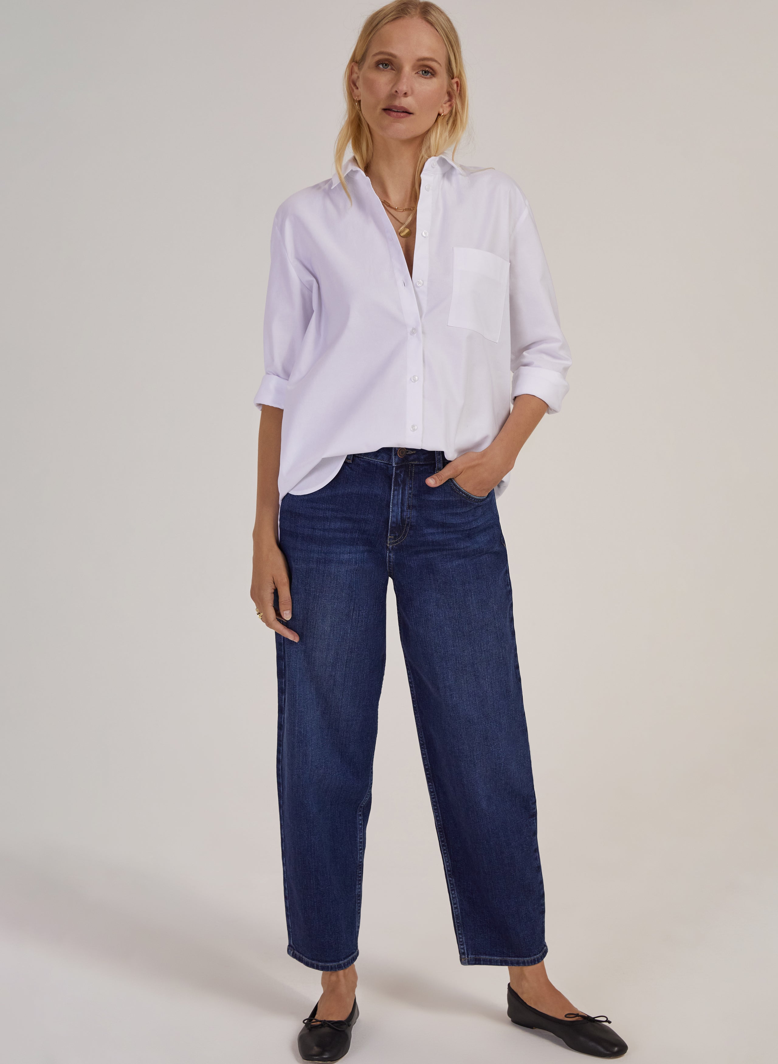 Baukjen Organic Barrel Leg Jeans