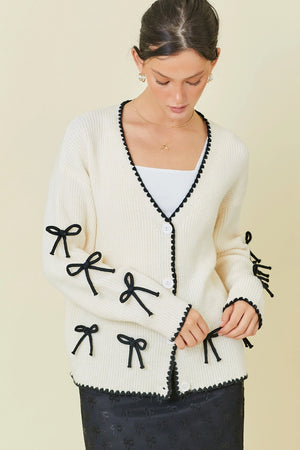 Cutie Bow Cardigan - Simply Blessed Boutique