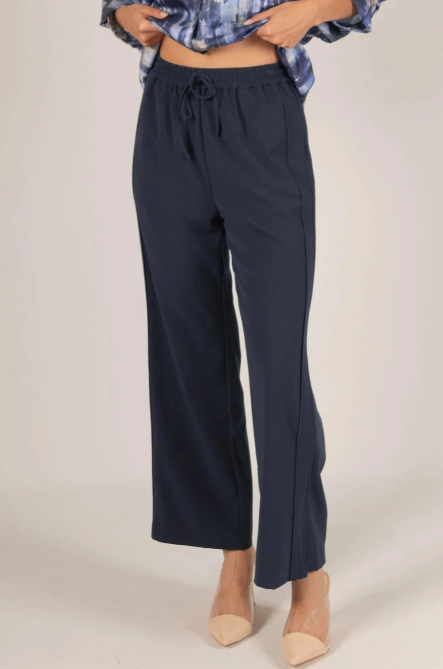 Navy Wide Leg Pants