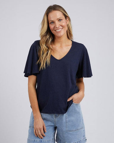 Elm Pearl Short Sleeve Top Navy