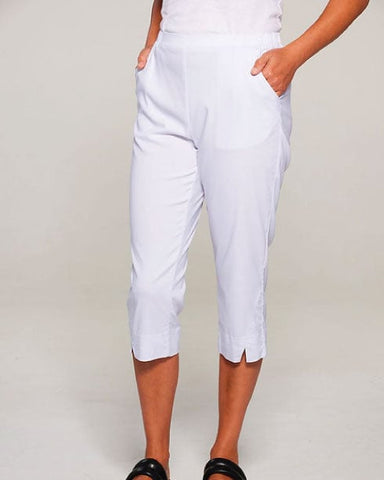 Newport Court 34 Cotton Pants - White