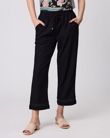 Democracy Gina Broderie Pant Black