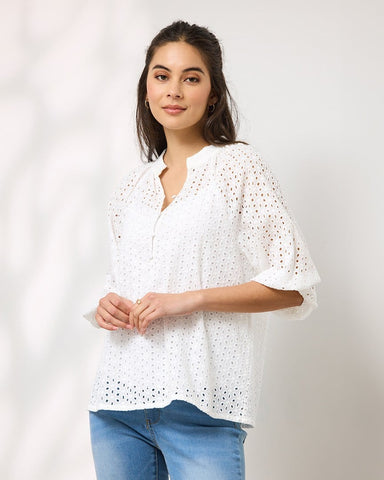 Duo Anna Broidere Shirt White