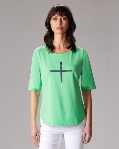 Duo Essential Tee Mint Green Black Cross