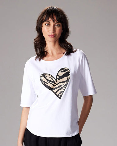 Duo Essential Tee White with Heart