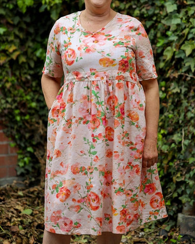 Glam Cotton Dress 2209 Apricot Floral
