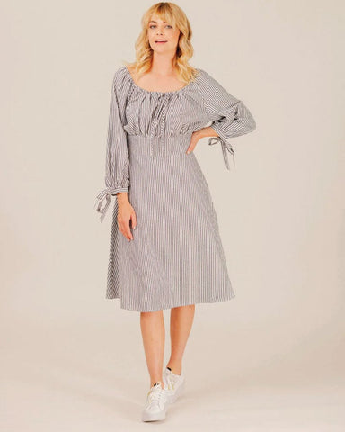 Mi Moso Gabrielle Dress Navy Stripe