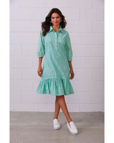 Newport Lori Dress Green Stripe