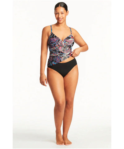 Sea Level Bohemia Twist Front DD/E Tankini - Black