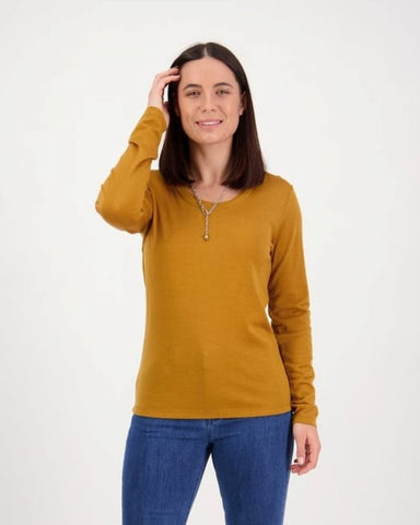 Vassalli Long Sleeve Crew Neck Merino 4241 Cinnamon