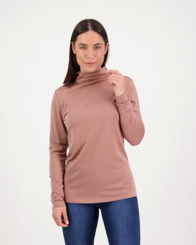 Vassalli Merino Polo/Turtle Neck Top 4287 Bloom