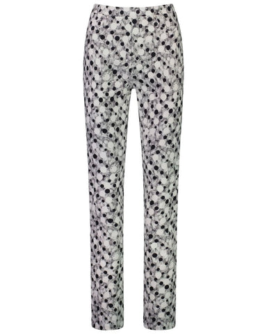 Vassalli Oreo Slim Leg Printed Pull on Cotton Pants Full Length