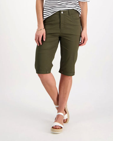 Vassalli Poplin Straight Leg Short H1001P Khaki