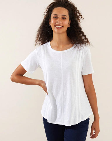 Yarra Trail Curved Panel Tee - White