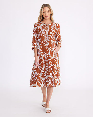 Yarra Trail Siena Print Cotton Dress