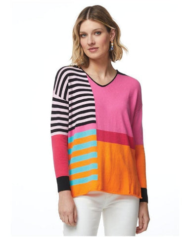 Z & P Fun Stripe Pullover Jumper - 5507 - Black (Pink)