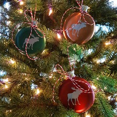 Les trois flacons Little Joe placés sur un arbre de Noël en guise d'ordonnances.