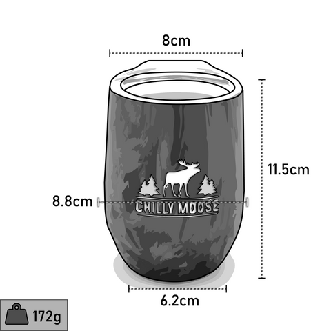 Dimensions du gobelet Chilly Moose 12oz Boathouse
