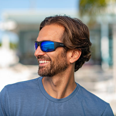 Polarized Blue Mirror Wrap UVA-UVB Protection Sunglasses – Panama