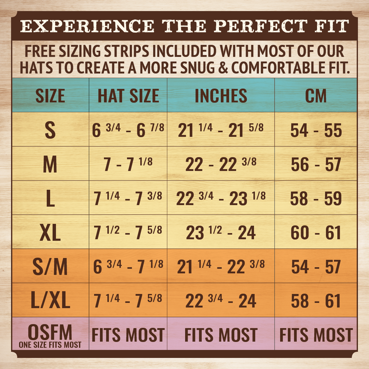 Hat Sizing Chart - Make the perfect sized hat the first time! 