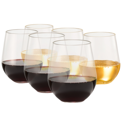 Unbreakable Plastic Stemless Wine Glasses 18 oz - 100% Tritan - Propri