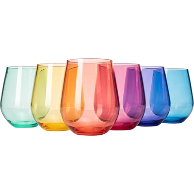 Multicolor Summer Straw Glasses, 6ct