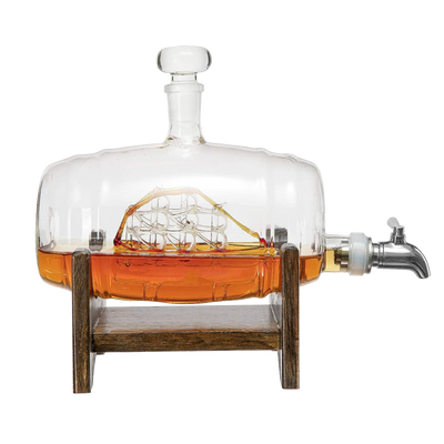 Bourbon Barrel Whiskey Decanter With Ship - 1000ml Liquor Dispenser - –  Advanced Mixology