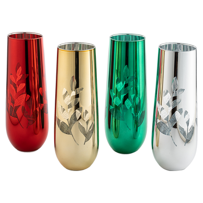 Artisanal Hand Painted Stained Glass Window Whiskey Tumblers 10oz