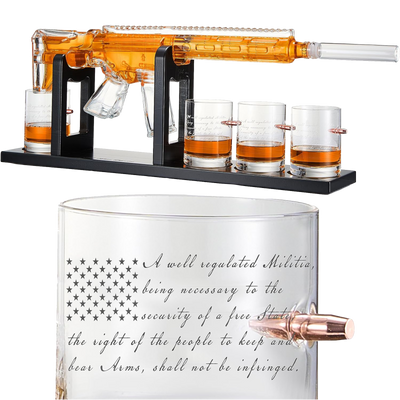 Blaster Gun Whiskey & Wine Decanter Set Glasses - Elegant Blaster