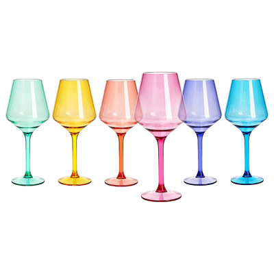Unbreakable Pastel Color Acrylic Champagne Flutes Glasses | Set of 6 |  European Style Toasting Cups 100% Tritan Drinkware, 5 oz Dishwasher Safe