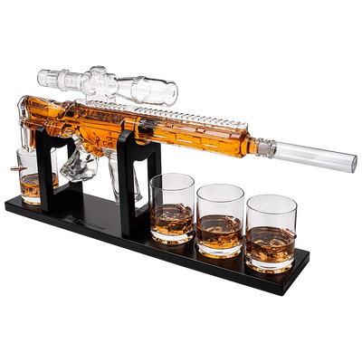 Pistol Whiskey & Wine Decanter - Gifts for Men & Dad, 2 Gun Whiskey De –  The Wine Savant